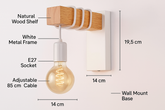 Vintage white wall light for bedside or shop decor